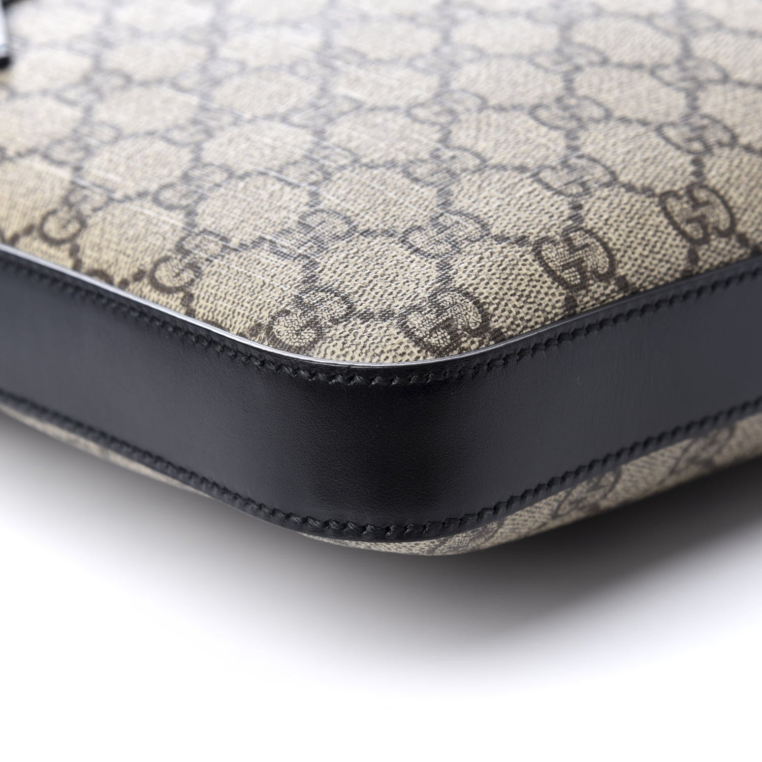 Gucci GG Supreme Monogram Flat Messenger Bag Black 5 of 11