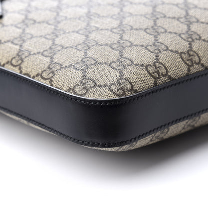 Gucci GG Supreme Monogram Flat Messenger Bag Black 5 of 11