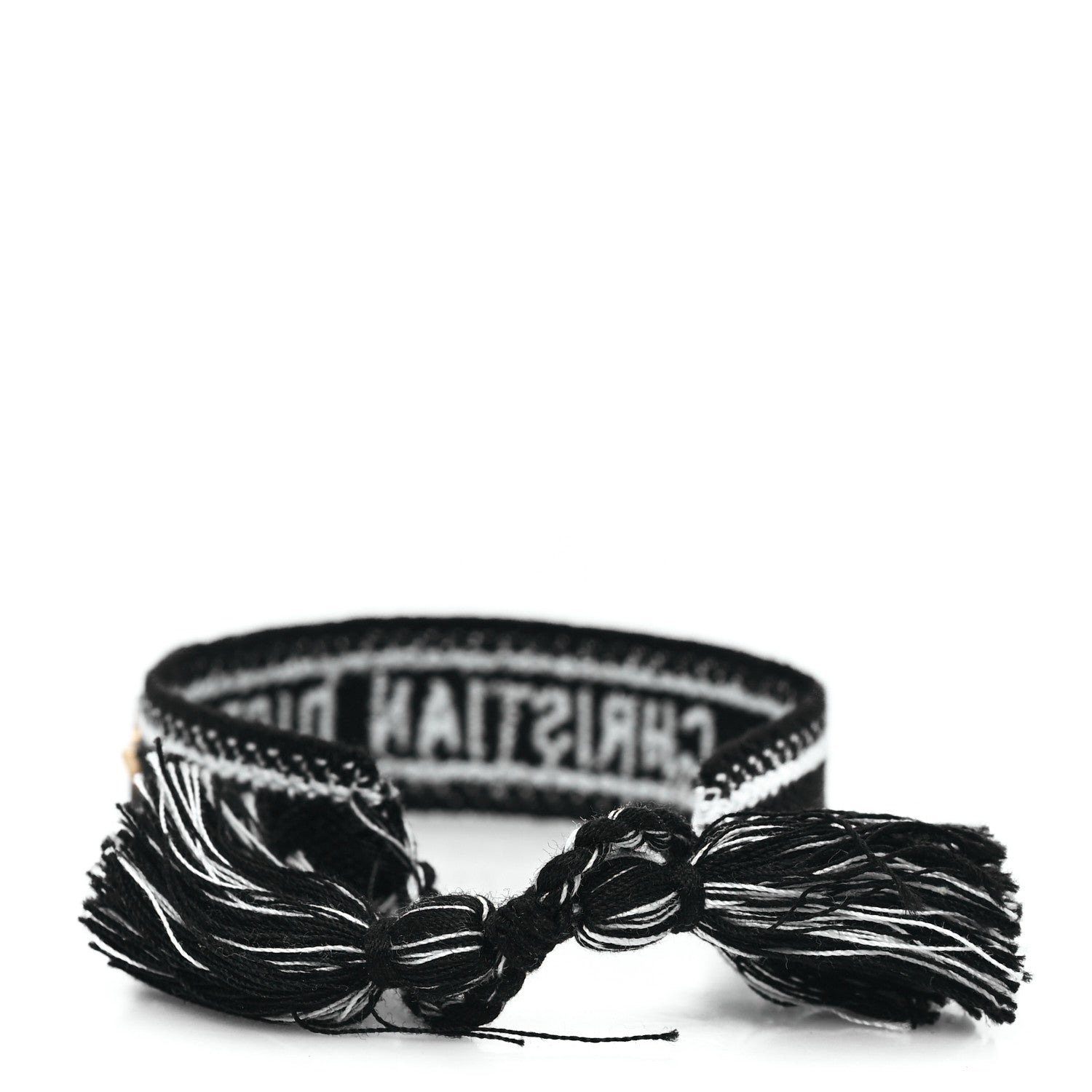 Christian Dior Woven Cotton J'Adior Friendship Star Bracelet Black 3 of 4
