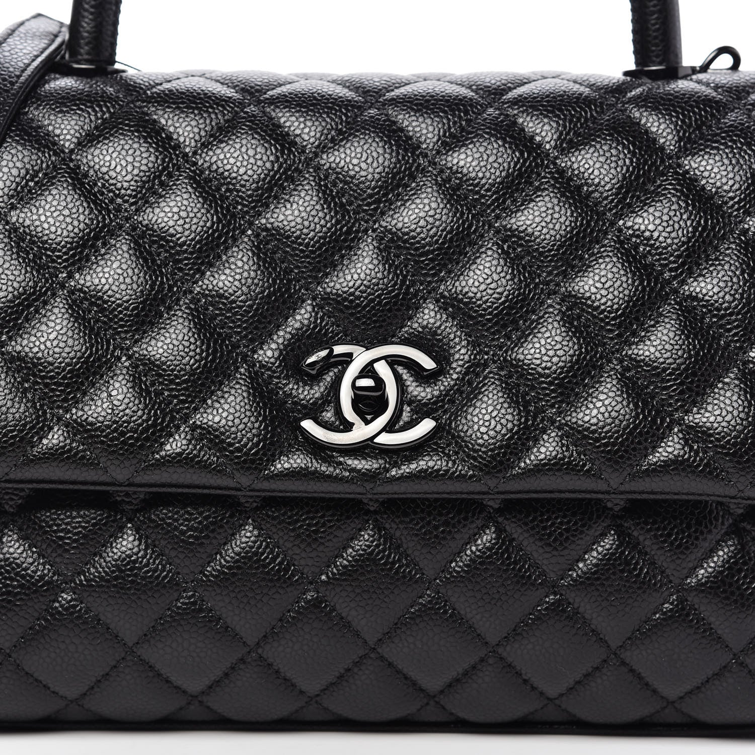 Chanel Caviar Quilted Small Coco Handle Flap So Black 10 of 11