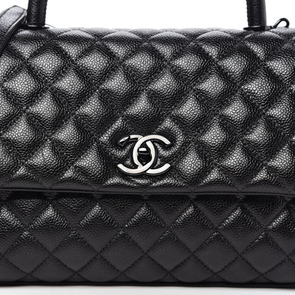 Chanel Caviar Quilted Small Coco Handle Flap So Black 10 of 11