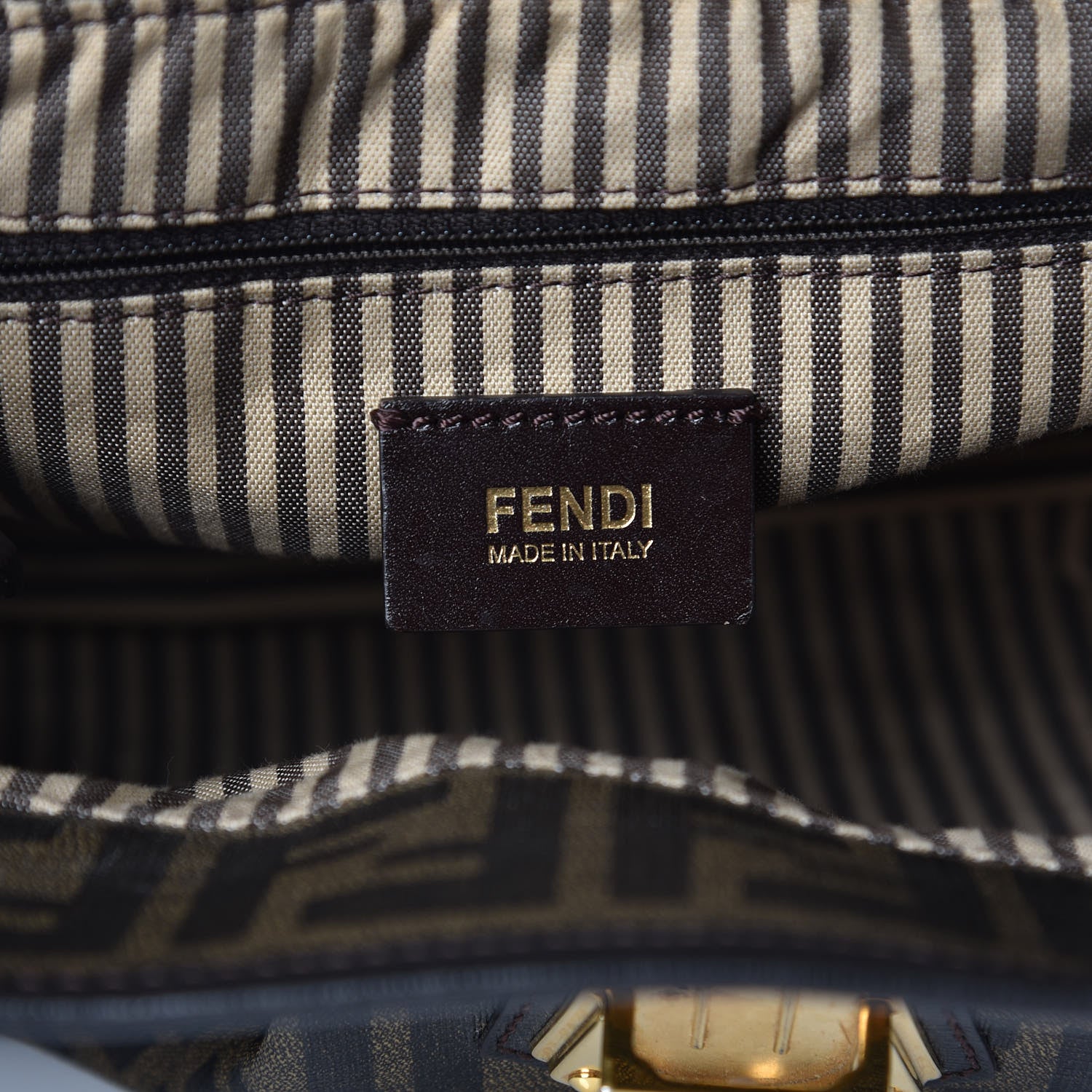 Fendi Zucca Spalmati Vitello Elite Tomorrow Shoulder Bag Tobacco Ebano 6 of 9
