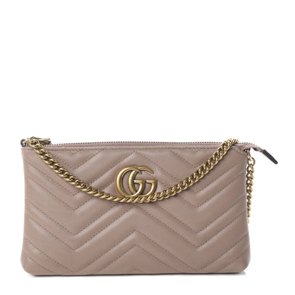 Gucci Calfskin Matelasse Mini GG Marmont Chain Bag Porcelain Rose 1 of 5
