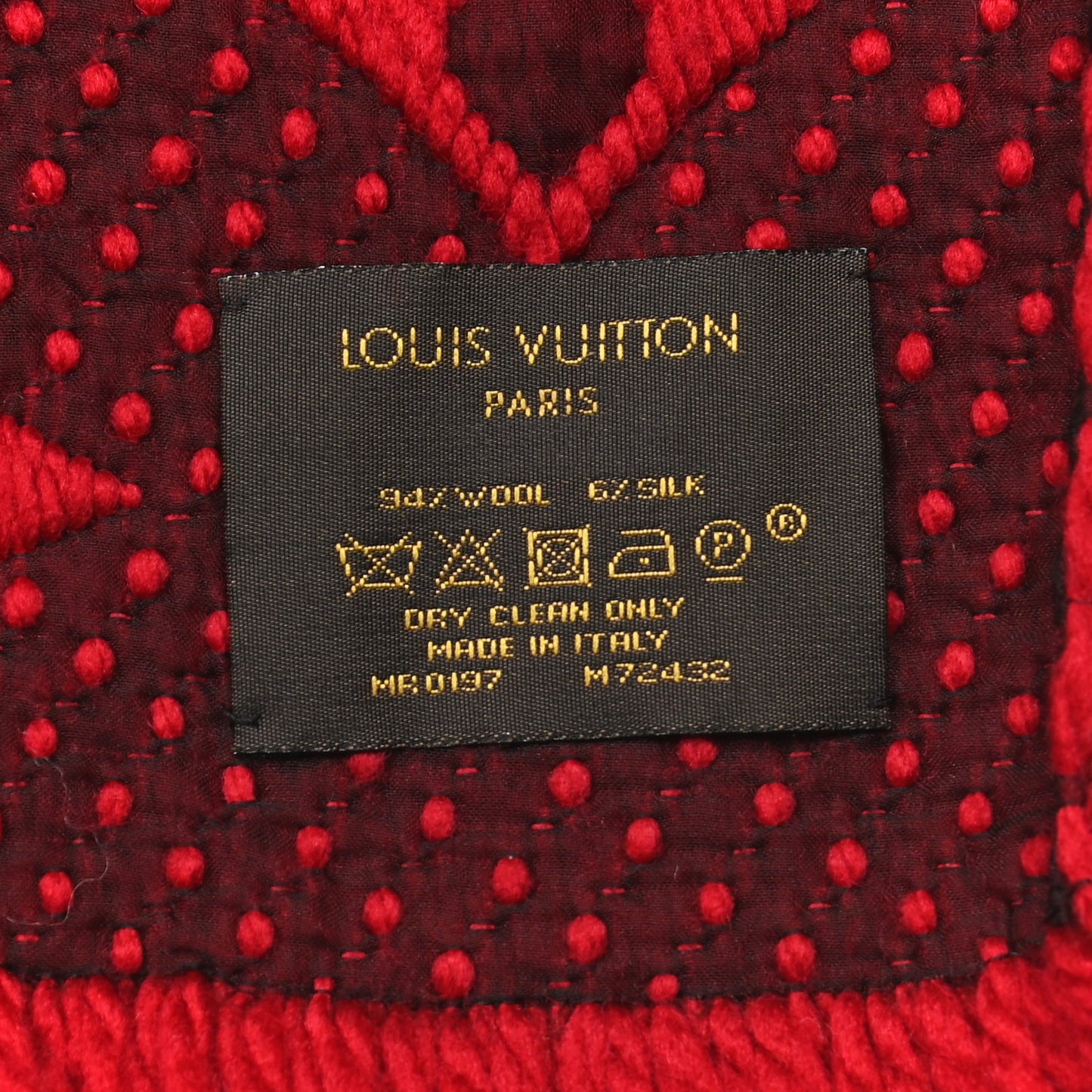 Wool Silk Logomania Scarf Rubis