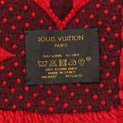 Louis Vuitton Wool Silk Logomania Scarf Rubis 3 of 4