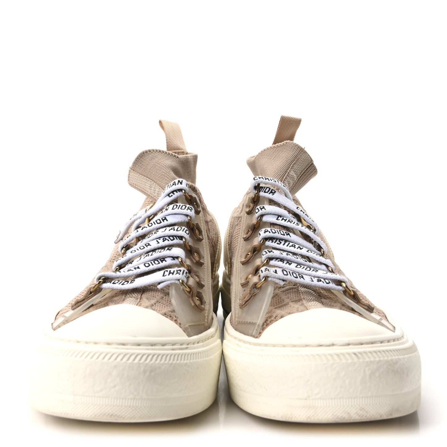 Technical Cannage Womens Walk'n Dior High Top Sneakers 38.5 Nude