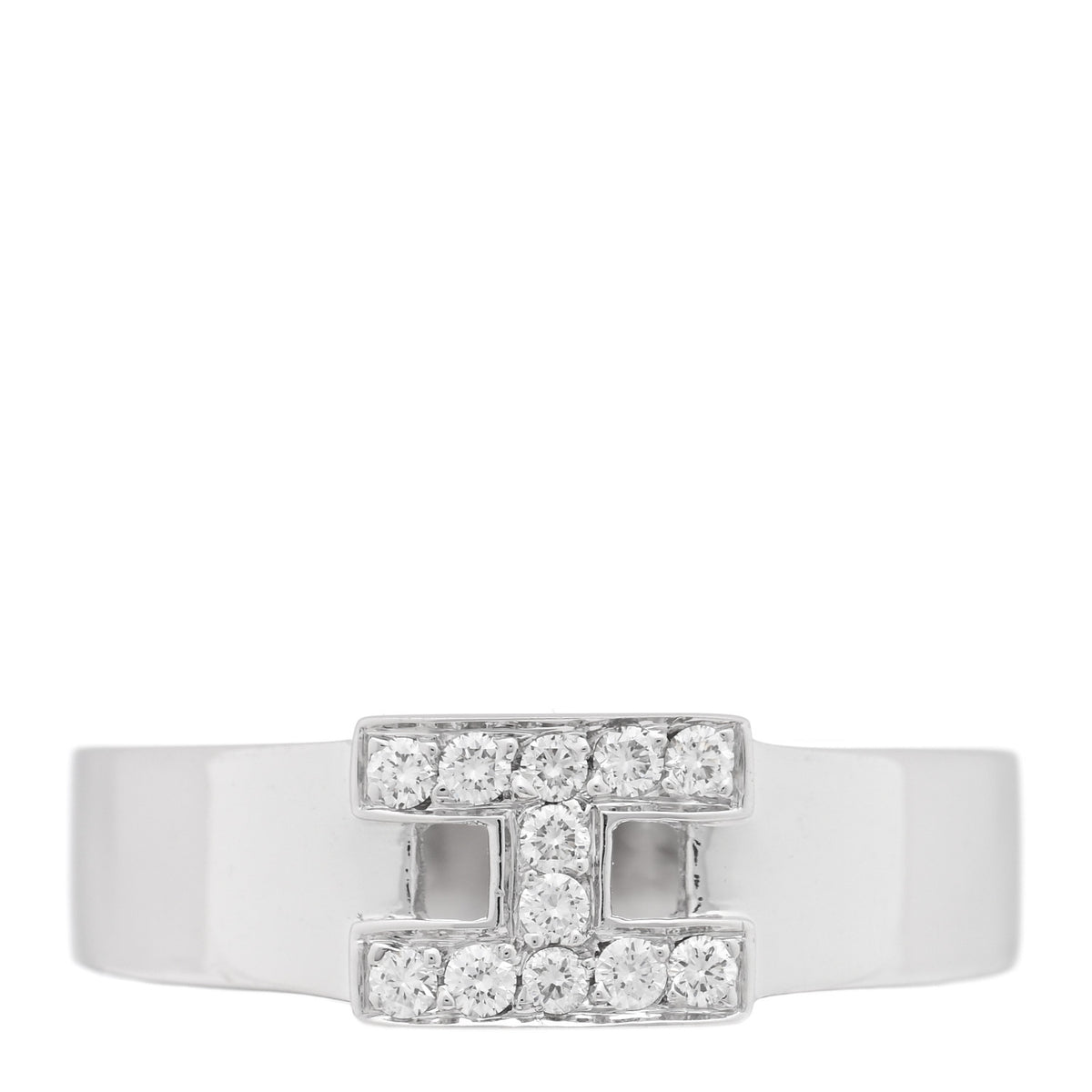 18K White Gold Diamond H Ring 53 6.5