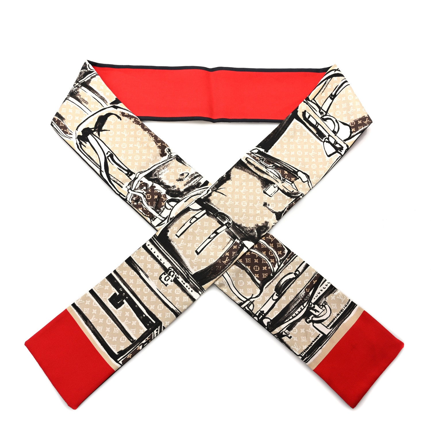 Louis Vuitton Silk Monogram Trunks Bandeau Brown 1 of 4