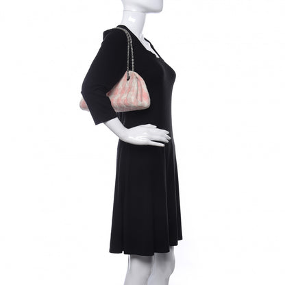 Chanel Tweed Quilted Small Just Mademoiselle Bowling Bag Pink White 2 of 12