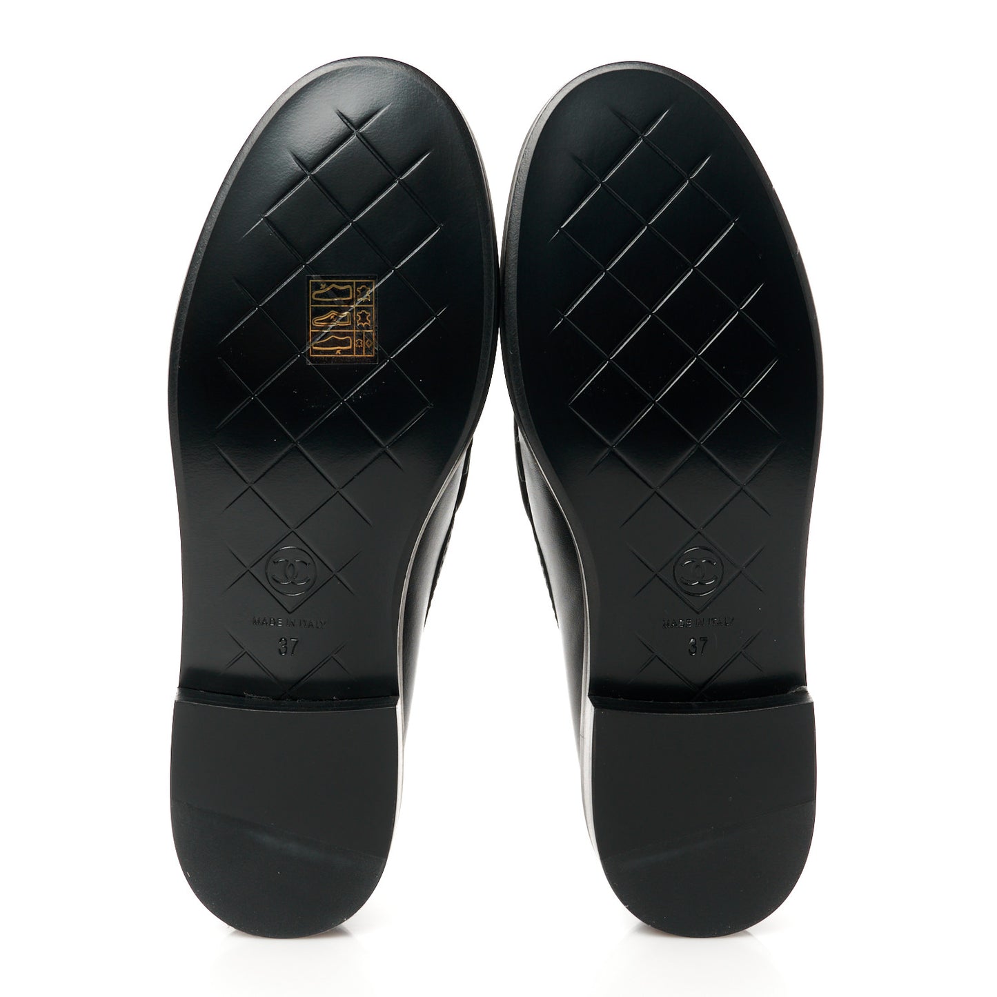 Lambskin Quilted CC Turnlock Loafers 37 Black