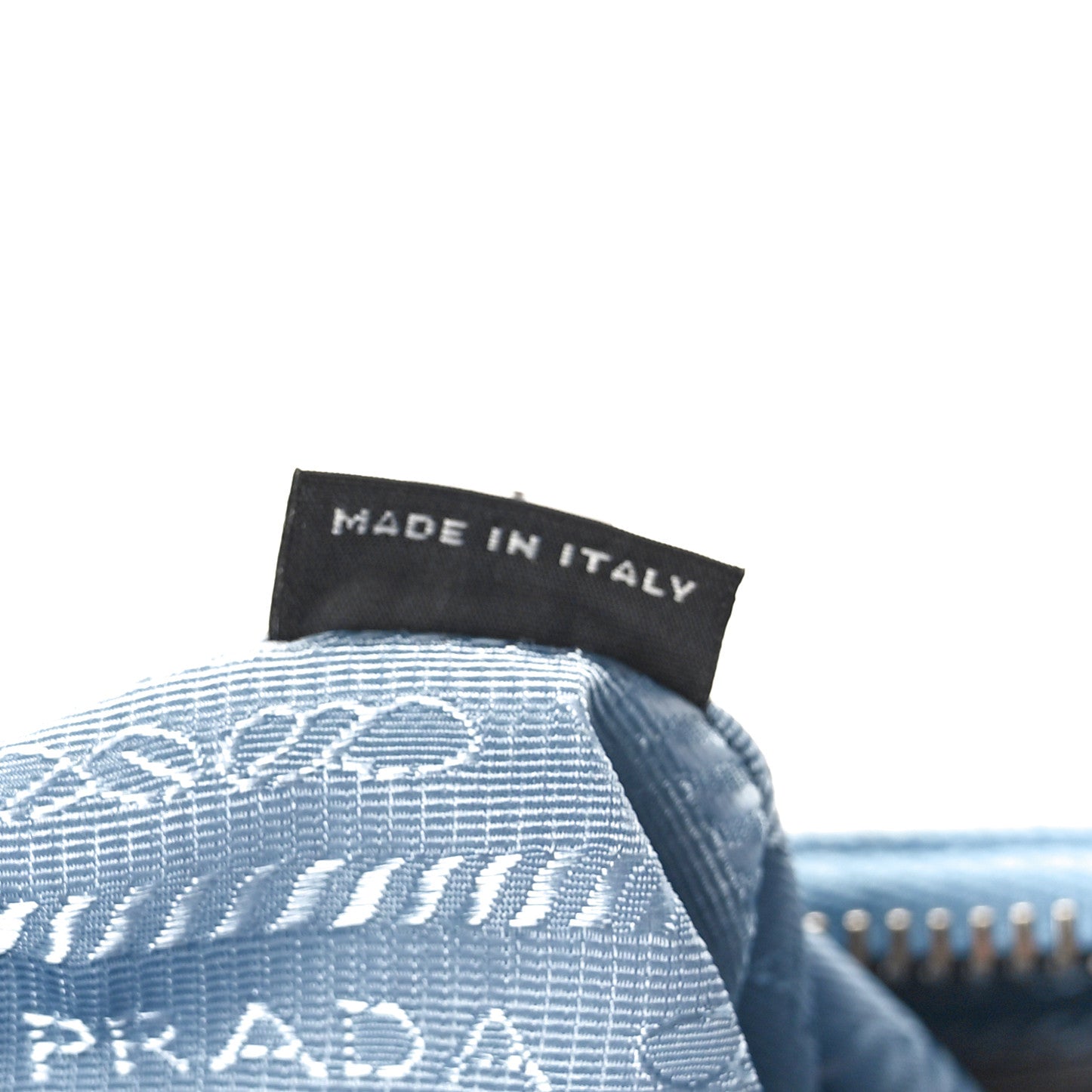 Prada Nylon Drill Logo Embroidered Re-Edition 2005 Shoulder Bag Celeste White 6 of 10