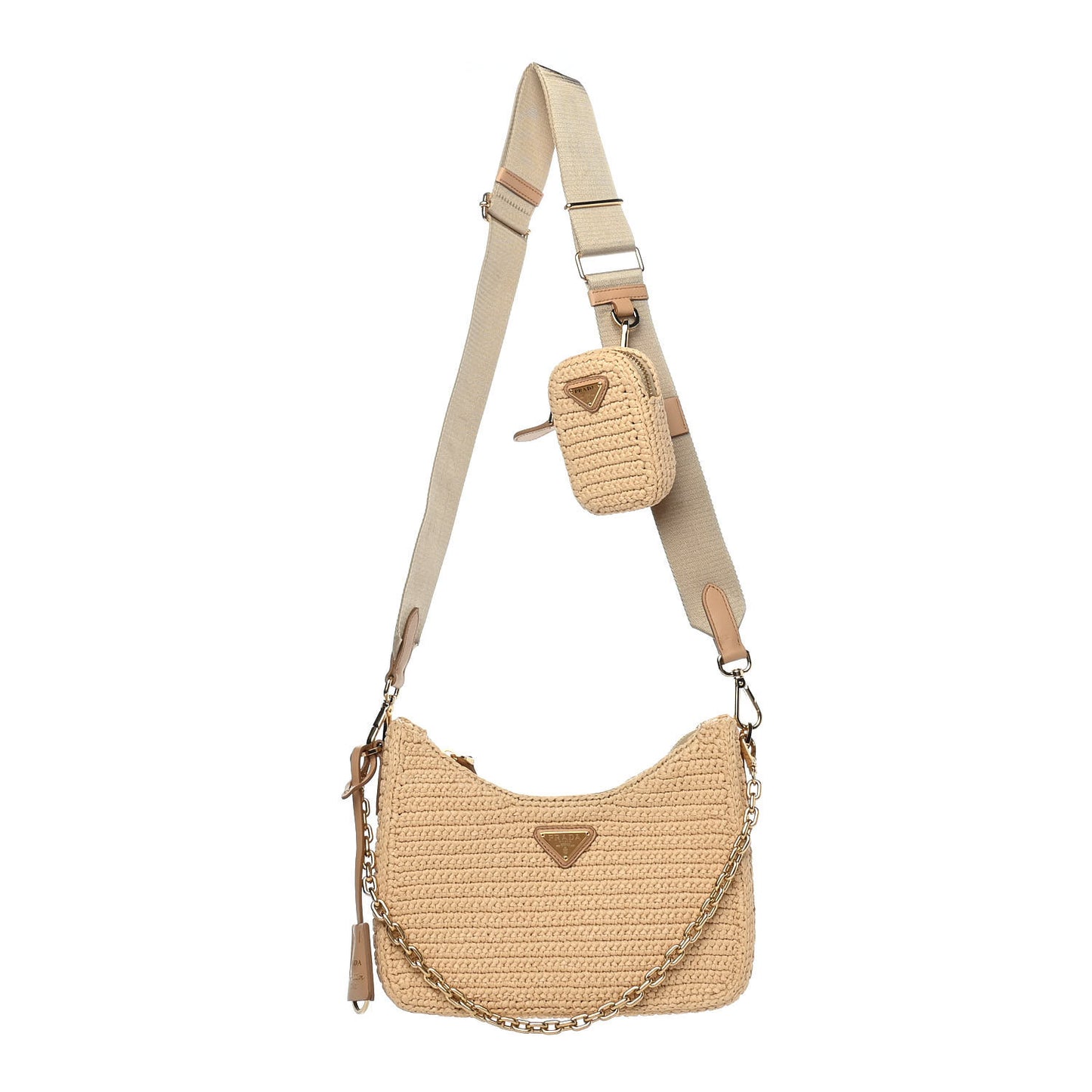 Yarn Raffia Effect Crochet Re-Edition 2005 Shoulder Bag Naturale