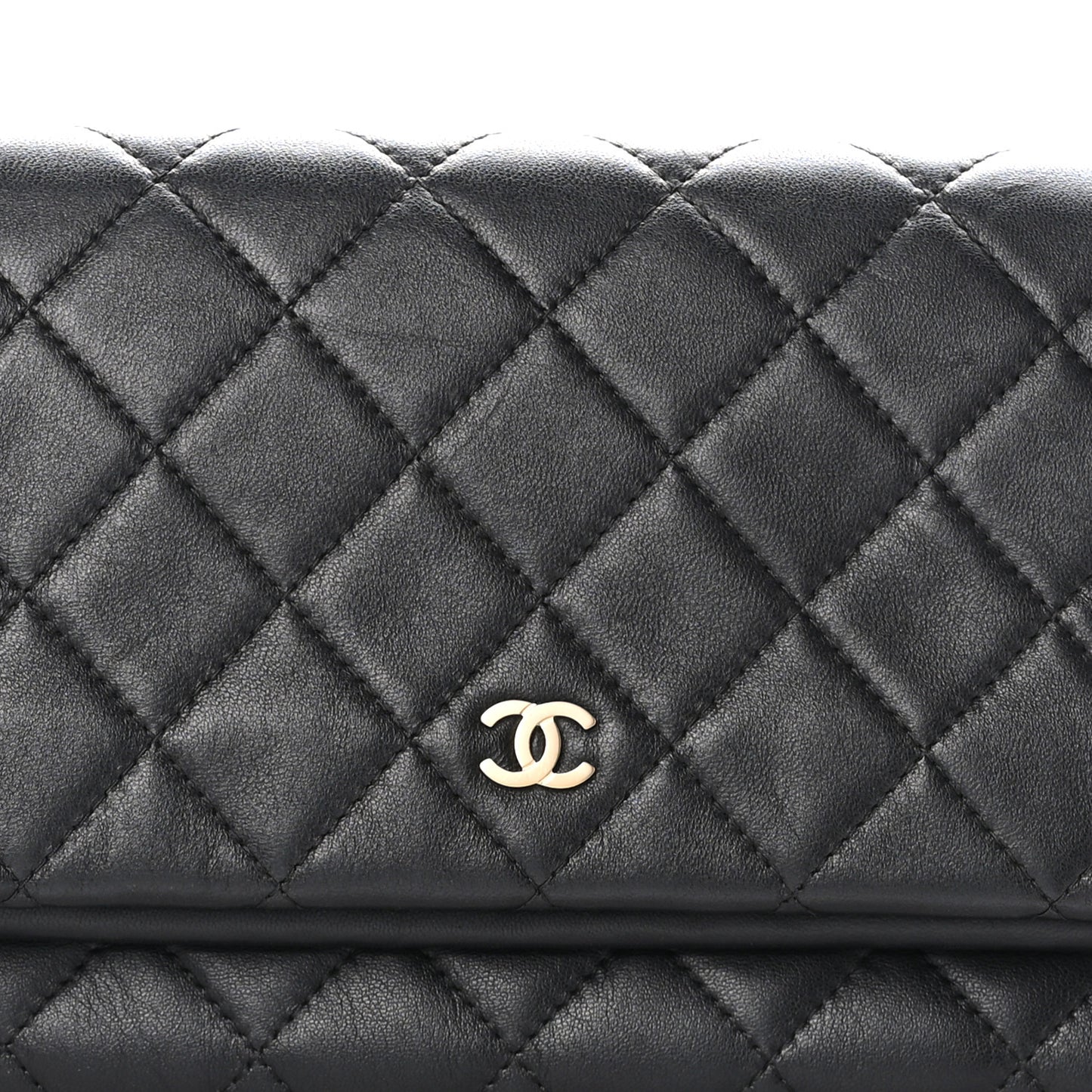 Lambskin Quilted CC Beauty Clutch Black