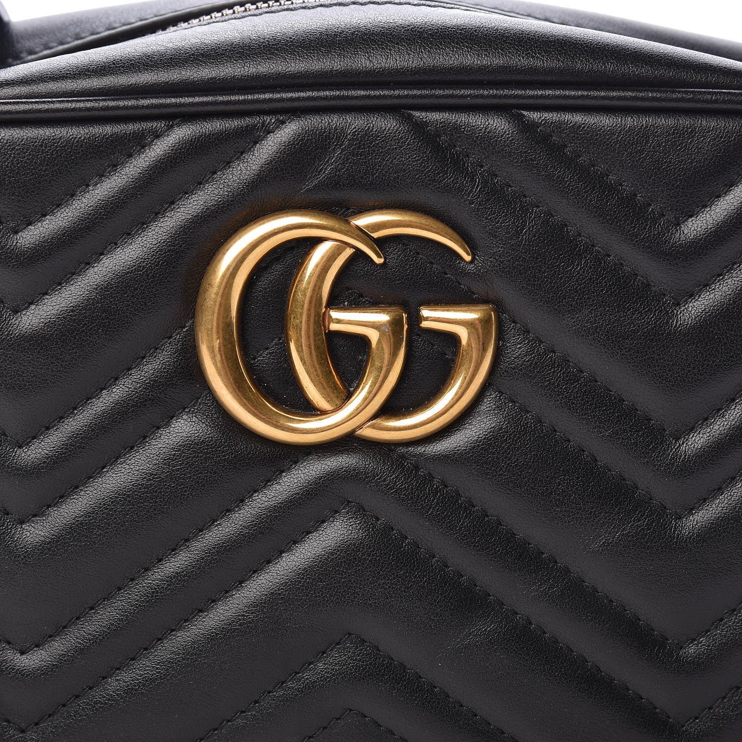 Gucci Calfskin Matelasse Small GG Marmont Chain Shoulder Bag Black 11 of 11