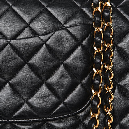 Chanel Lambskin Quilted Medium Double Flap Black 14 of 18
