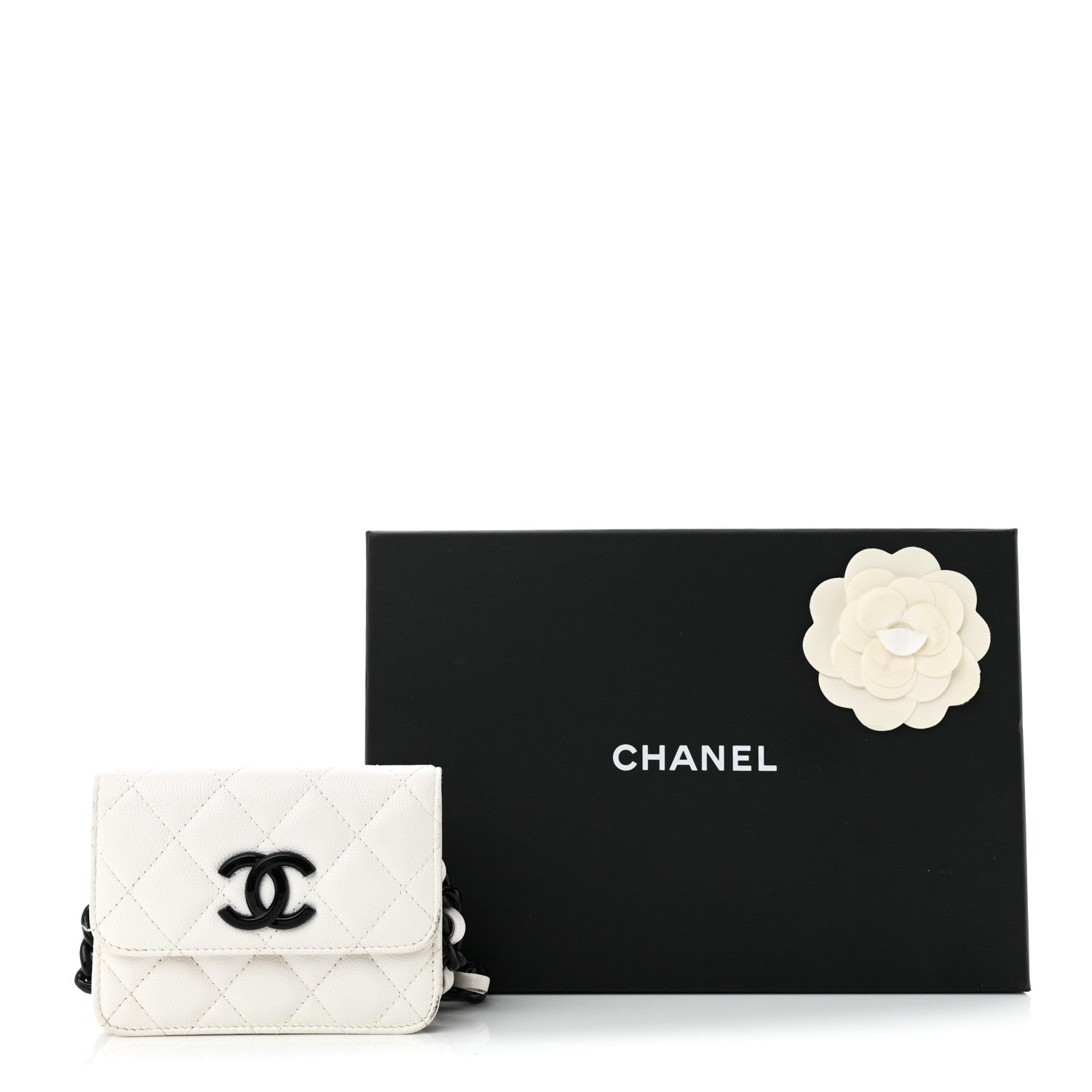 Chanel Caviar Quilted My Everything Belt Flap Card Holder White 14 of 14