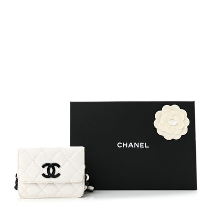 Chanel Caviar Quilted My Everything Belt Flap Card Holder White 14 of 14