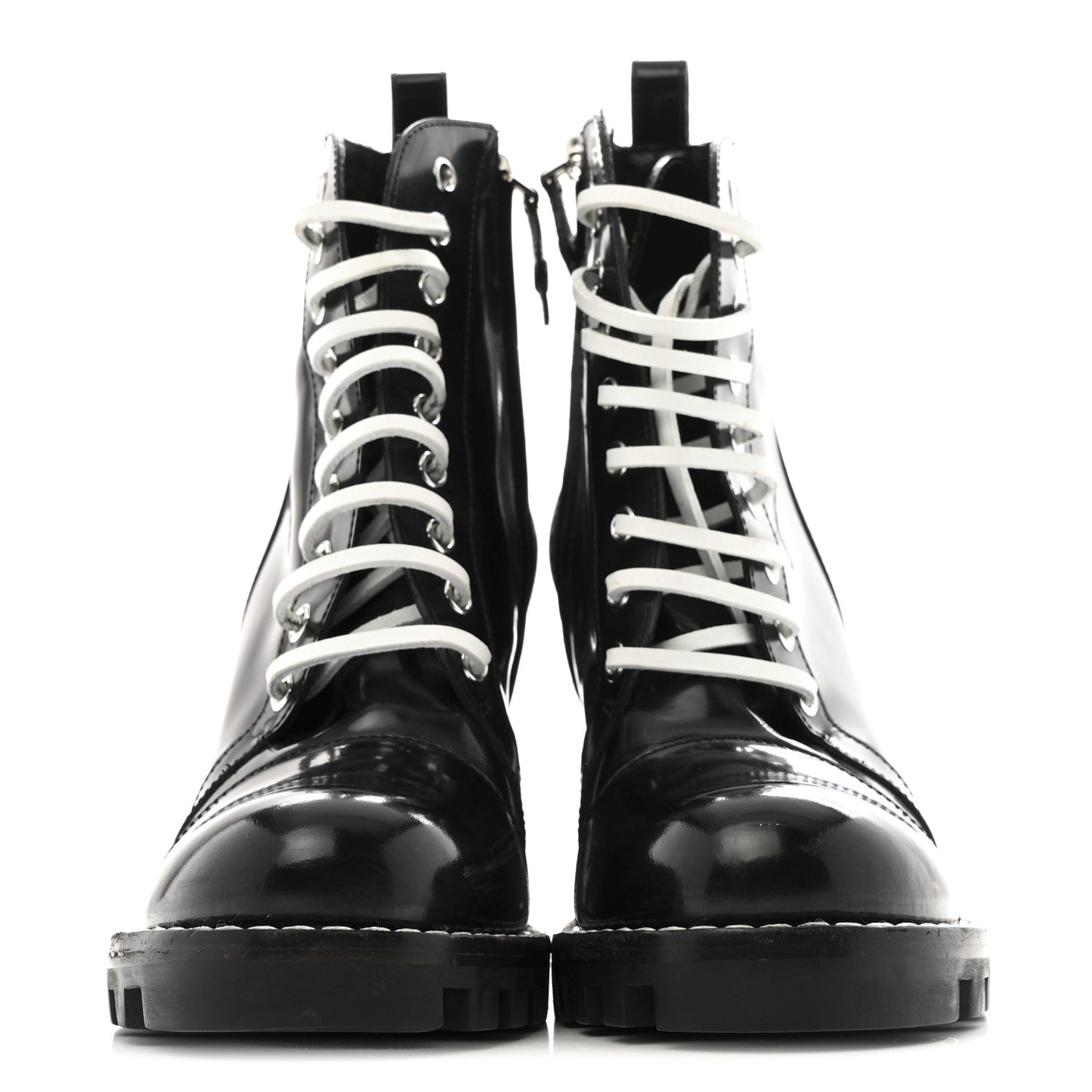 Patent Calfskin Star Trail Ankle Boots 39 Black