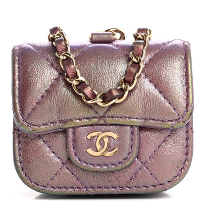 Chanel Iridescent Lambskin Quilted Airpods Pro Case Purple 8 of 16