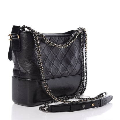 Chanel Aged Calfskin Quilted Medium Gabrielle Hobo Black 5 of 12