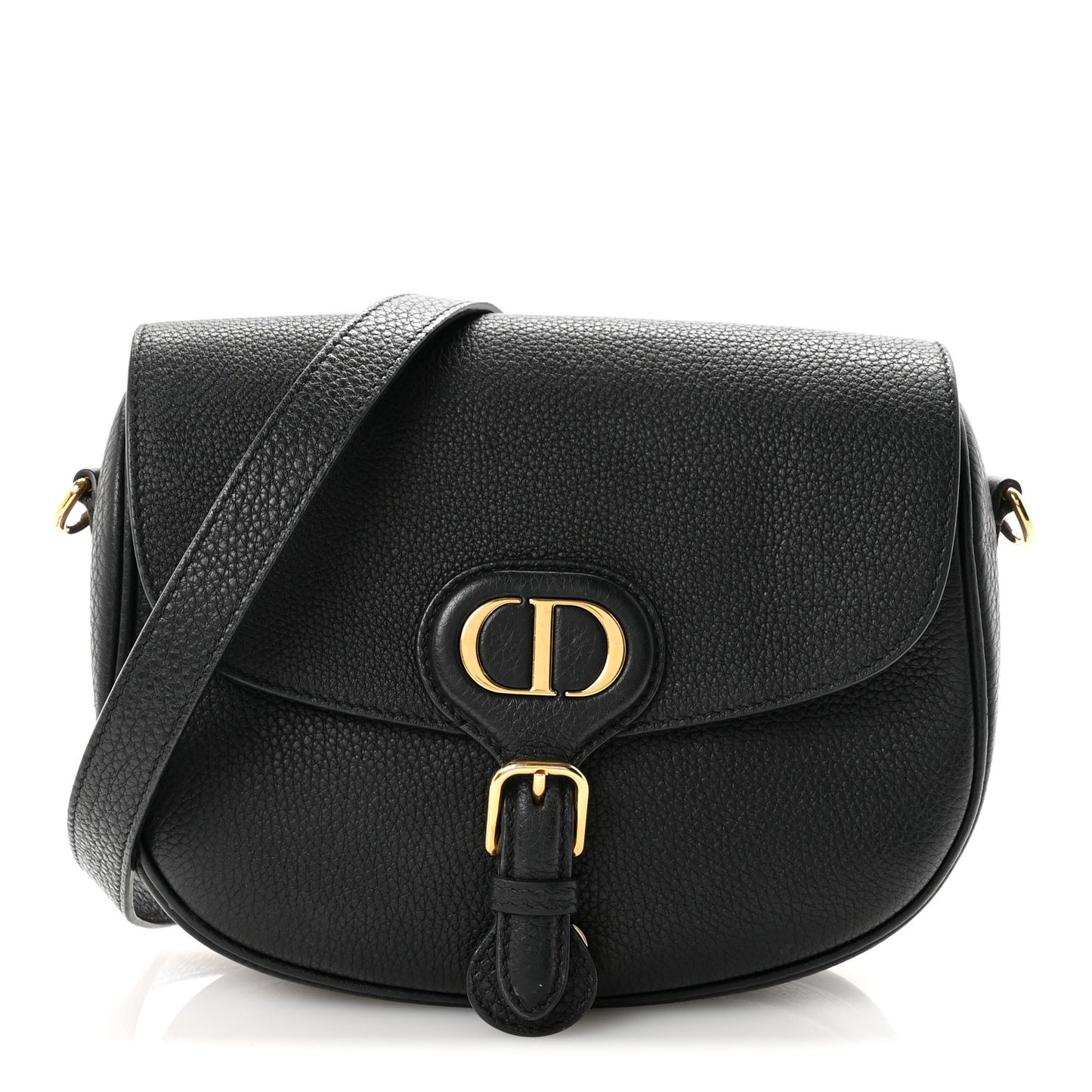Grained Calfskin Medium Bobby Flap Black