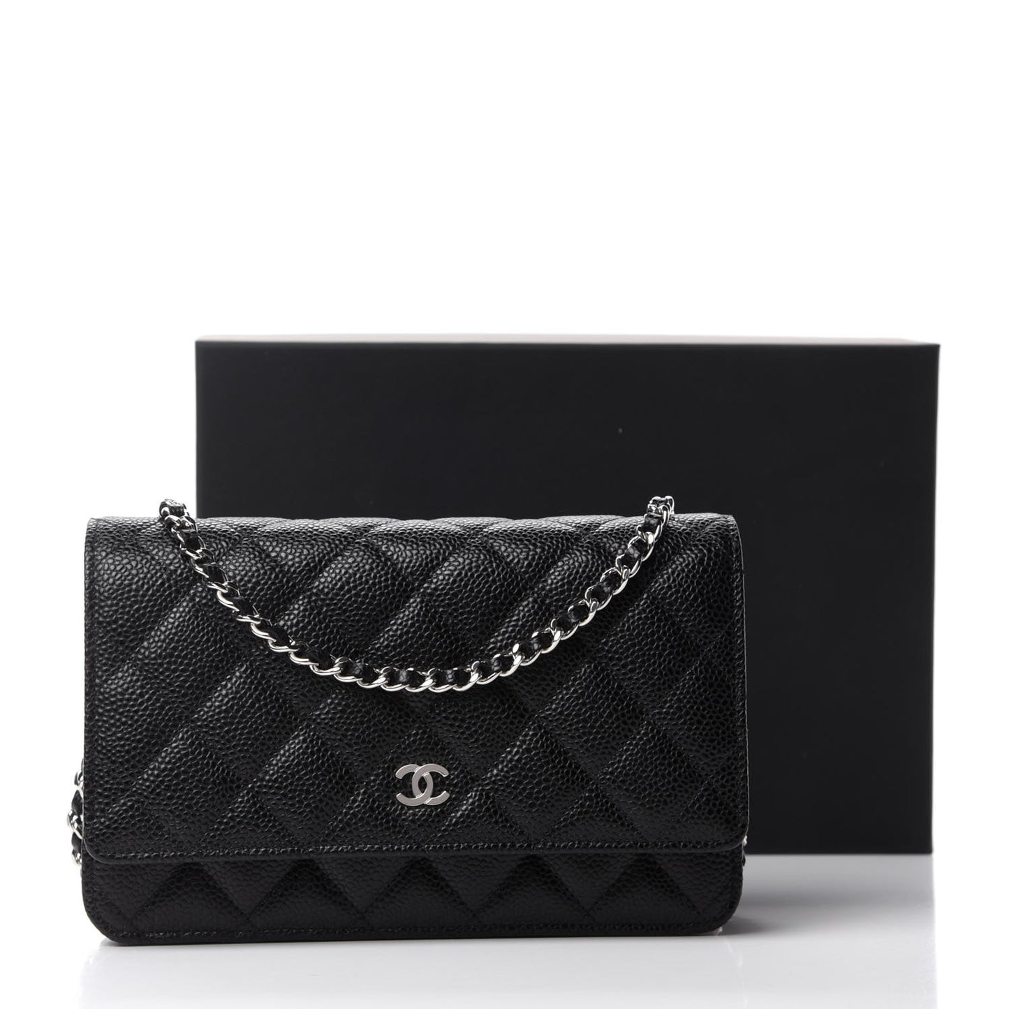 Caviar Quilted Wallet On Chain WOC Black