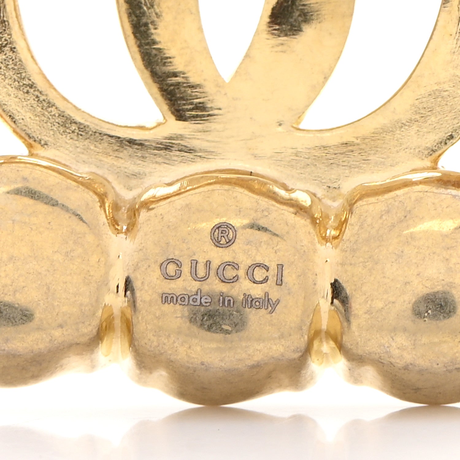 Gucci Metal Pearl Double G Brooch Aged Gold 4 of 6