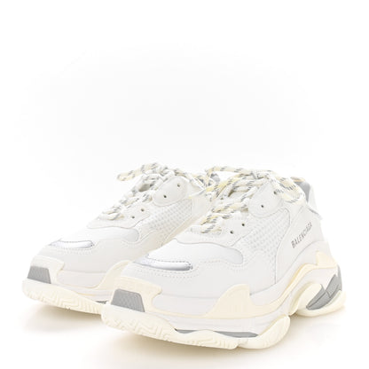 Balenciaga Fabric Mesh Bi-Color Womens Triple S Sneakers 40 White Metal Grey 3 of 7