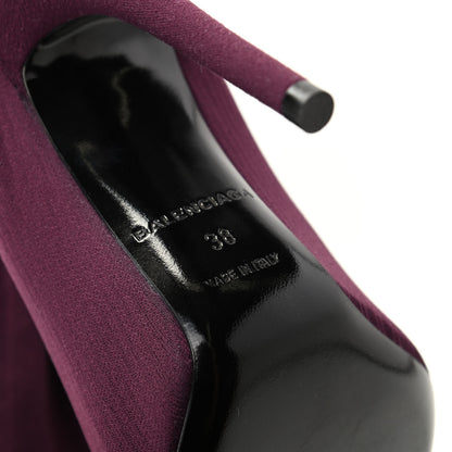Balenciaga Spandex Pointed Toe Knife Thigh High Boots 38 Burgundy 8 of 9