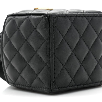 Chanel Calfskin Quilted Mini Drawstring Bucket Bag Black 9 of 9