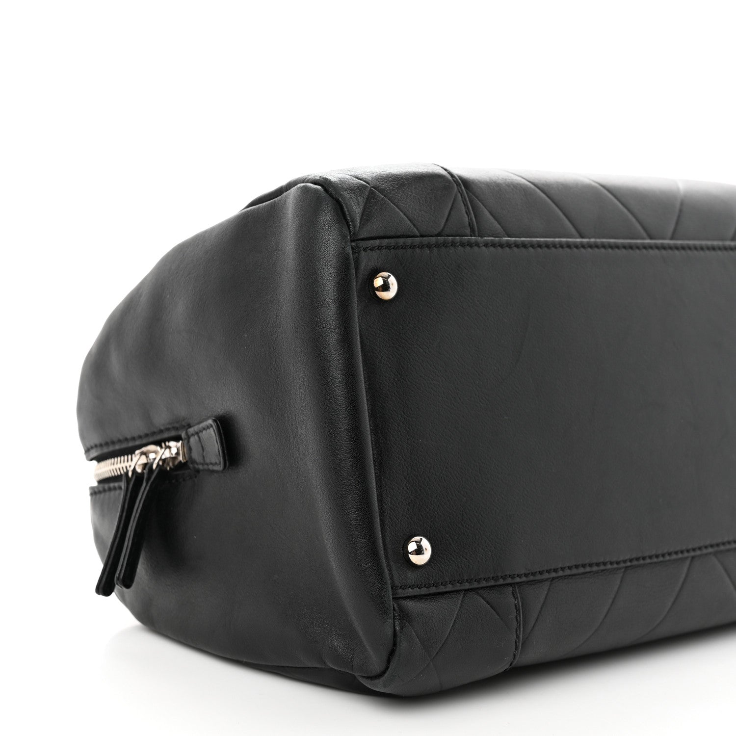 Chanel Calfskin Chevron CC All Day Long Boston Black 9 of 12