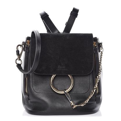 Chloe Suede Calfskin Small Faye Backpack Black 1 of 12