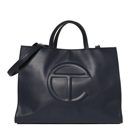 Telfar Vegan Leather Medium Shopping Bag Navy 1 of 14