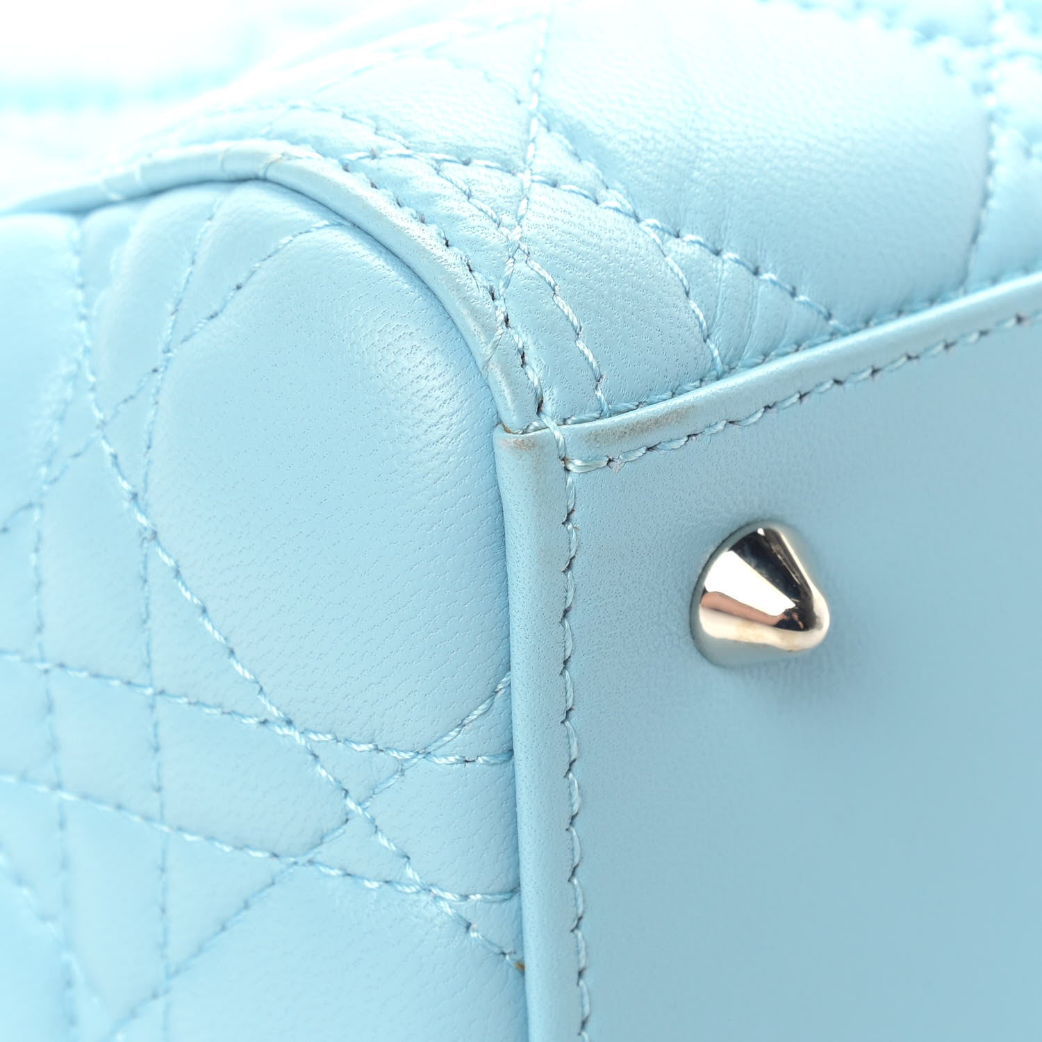 Christian Dior Lambskin Cannage Medium Lady Dior Light Blue 8 of 14