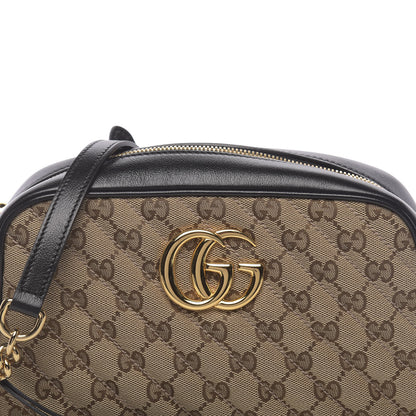 Gucci Monogram Matelasse Diagonal Small GG Marmont Chain Shoulder Bag Beige Black 11 of 11