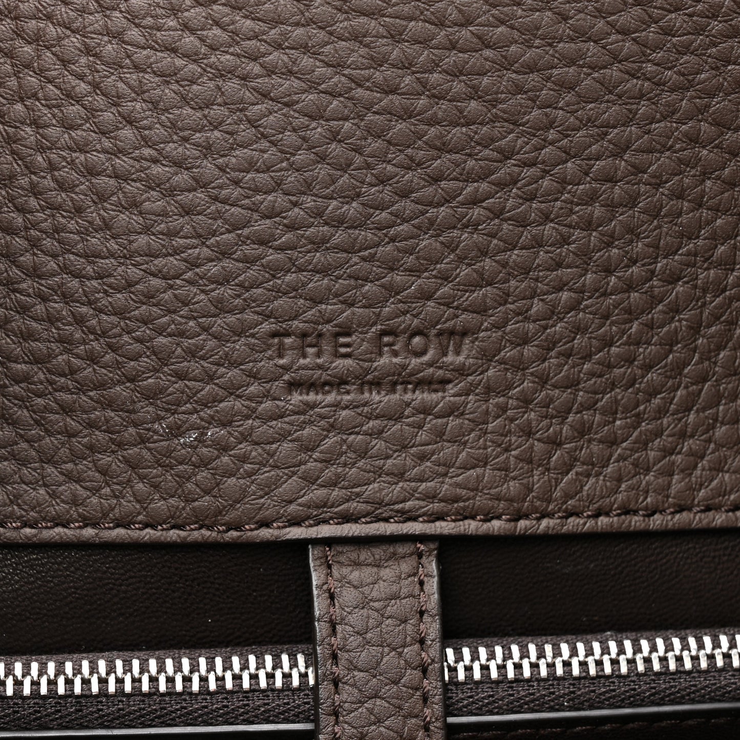 Grained Calfskin Margaux Shoulder 12 Deep Brown