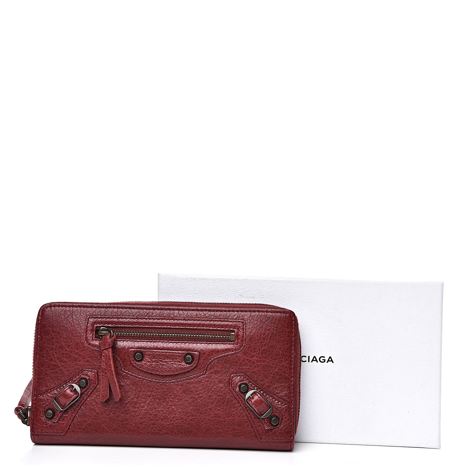 Balenciaga Agneau Classic Hardware Continental Zip Around Wallet Rouge Cerise 11 of 11
