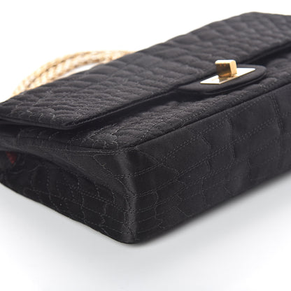 Chanel Satin Coco's Croc 2.55 Reissue 225 Flap Black 9 of 10