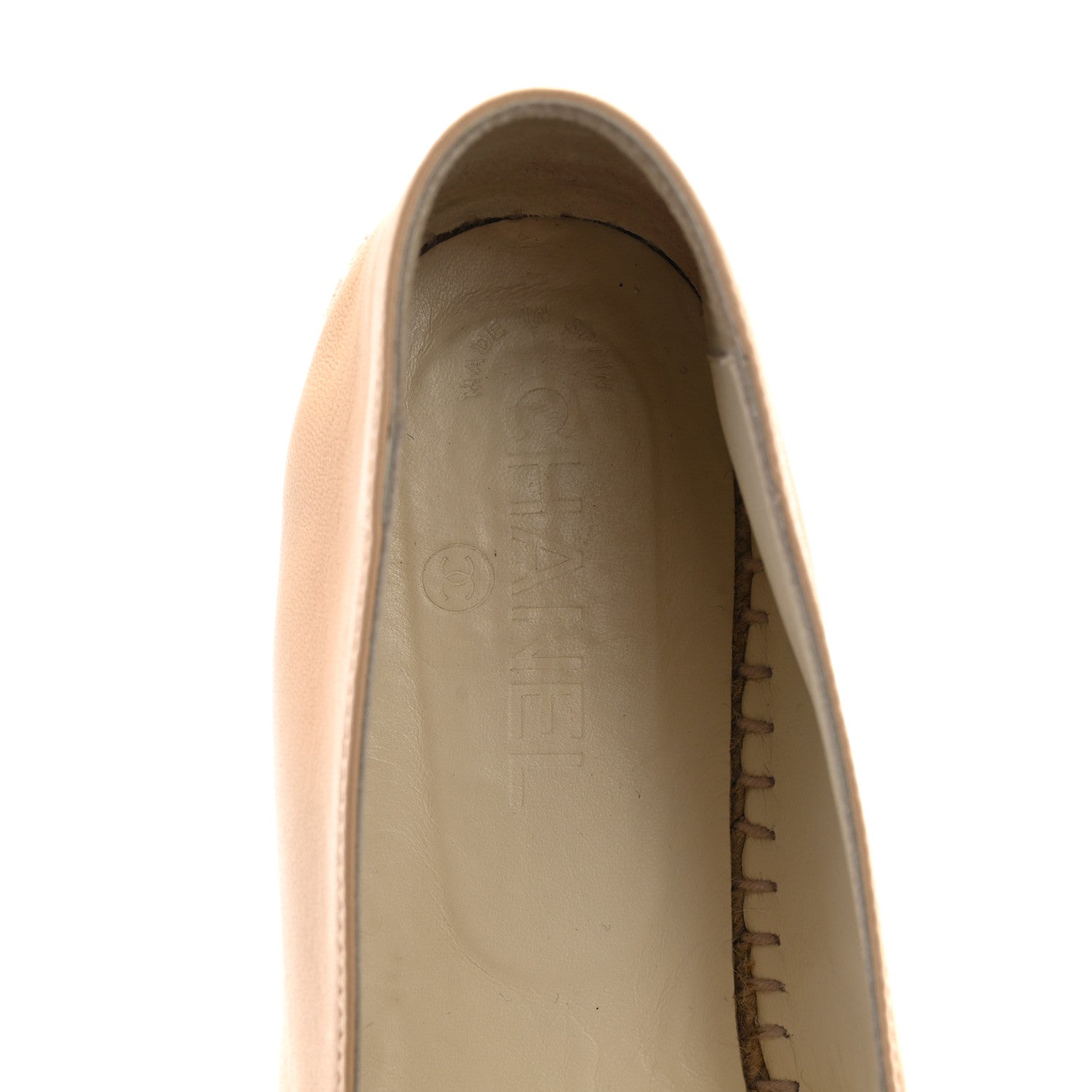 Chanel Lambskin CC Espadrilles 39 Beige Black 7 of 10