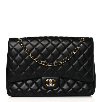 Chanel Lambskin Quilted Maxi Single Flap Black 1 of 9