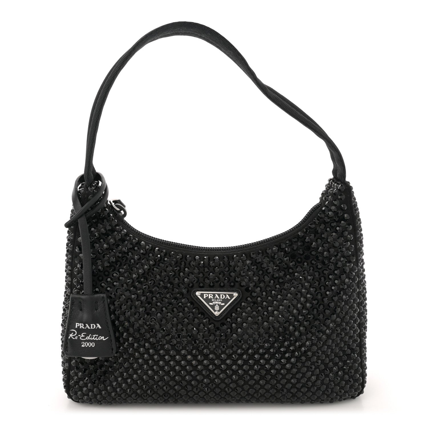 Prada Satin Crystal Mini Re-Edition 2000 Bag Black 1 of 10