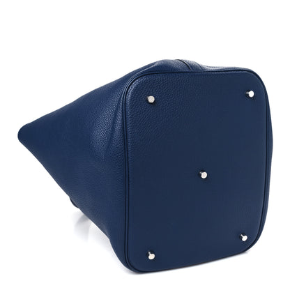 Hermes Taurillon Clemence Picotin Lock TGM Bleu Saphir 4 of 9