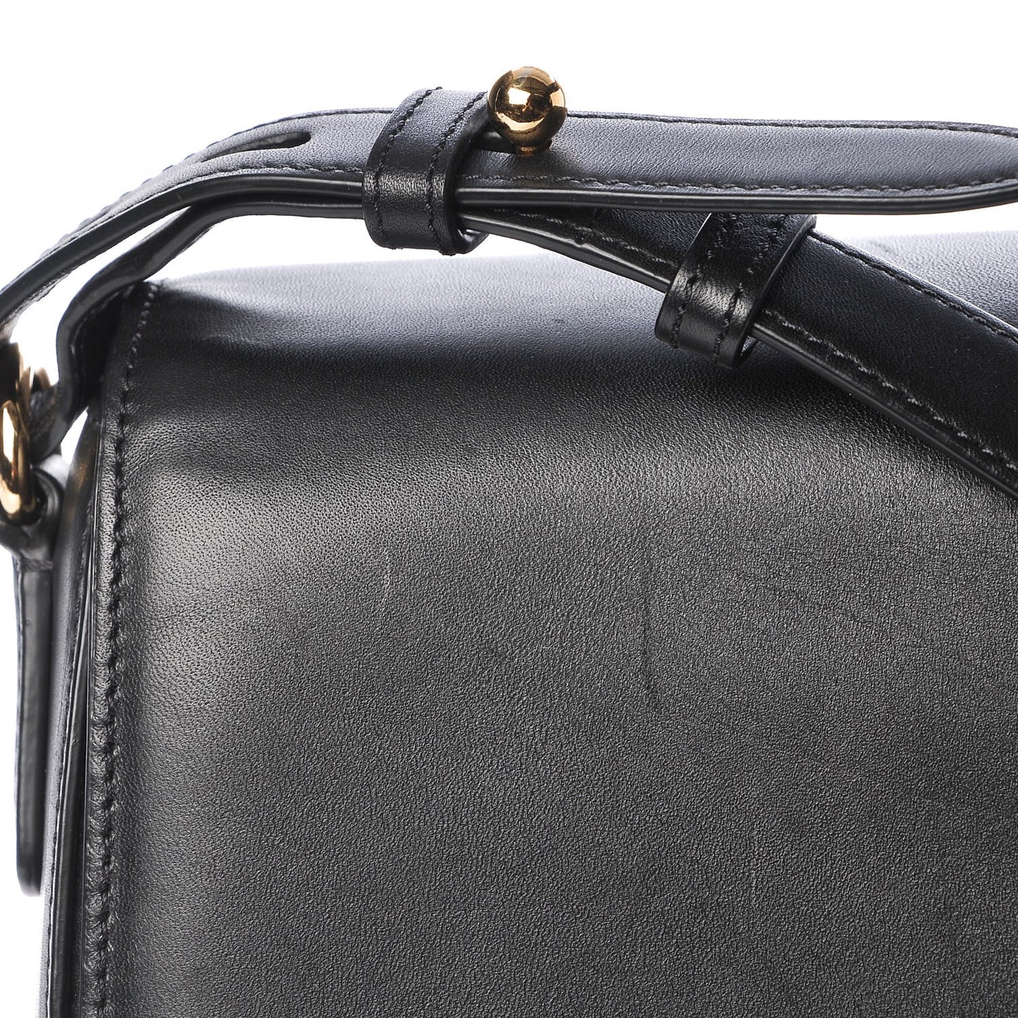 Calfskin Small Lia Sling Black Pale Gold Hardware