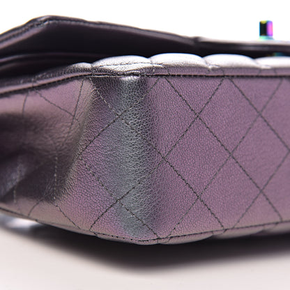 Chanel Iridescent Goatskin Quilted Medium Double Flap Purple 10 of 13