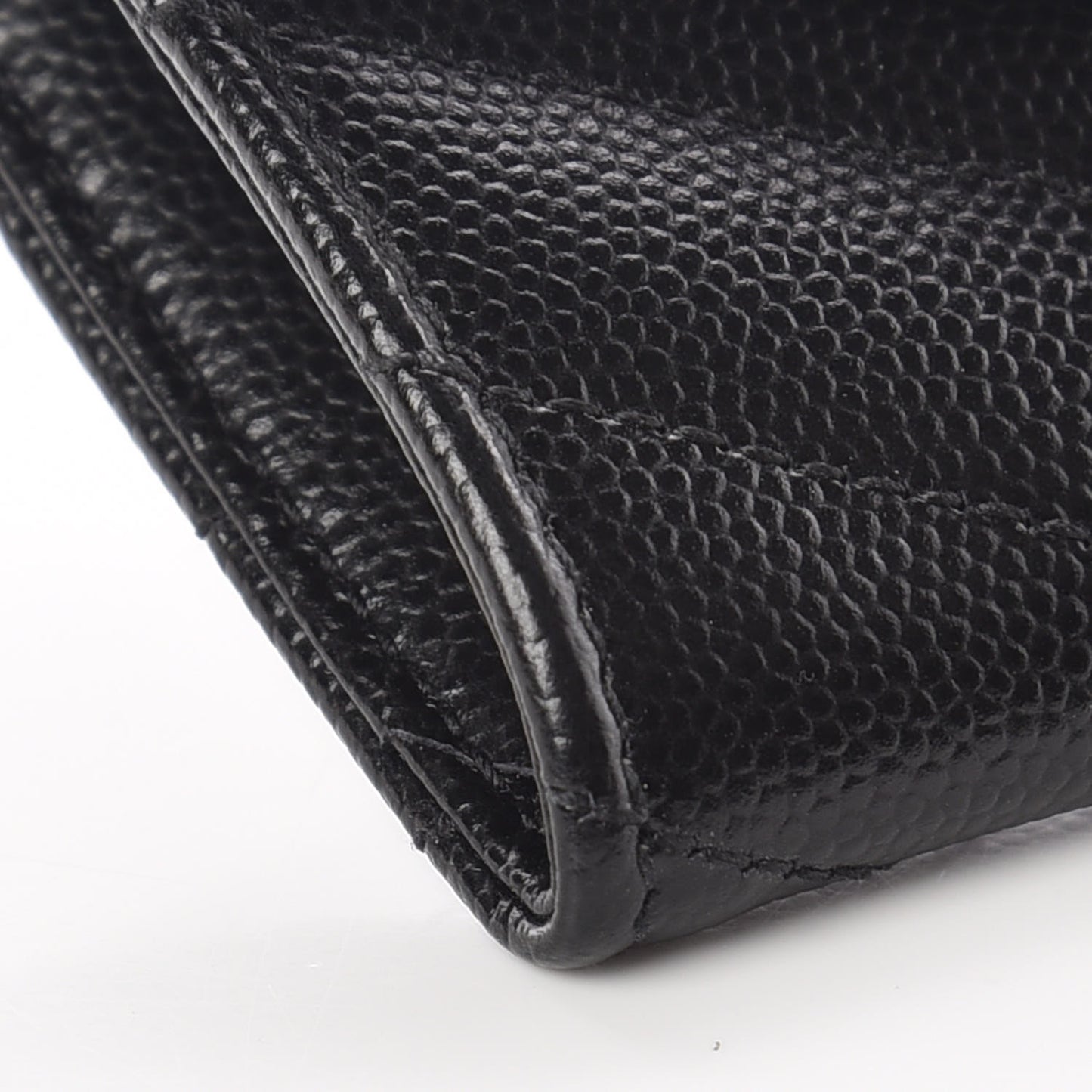 Grain De Poudre Matelasse Chevron Small Monogram Envelope Wallet Black