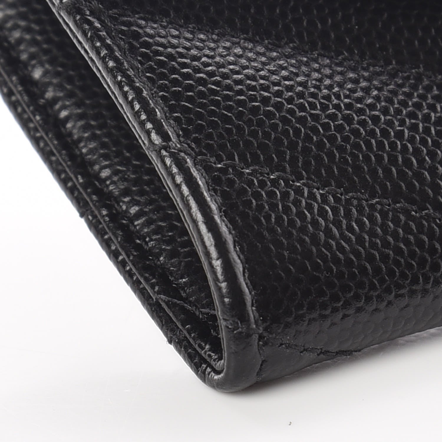 Saint Laurent Grain De Poudre Matelasse Chevron Small Monogram Envelope Wallet Black 5 of 10