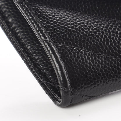 Saint Laurent Grain De Poudre Matelasse Chevron Small Monogram Envelope Wallet Black 5 of 10