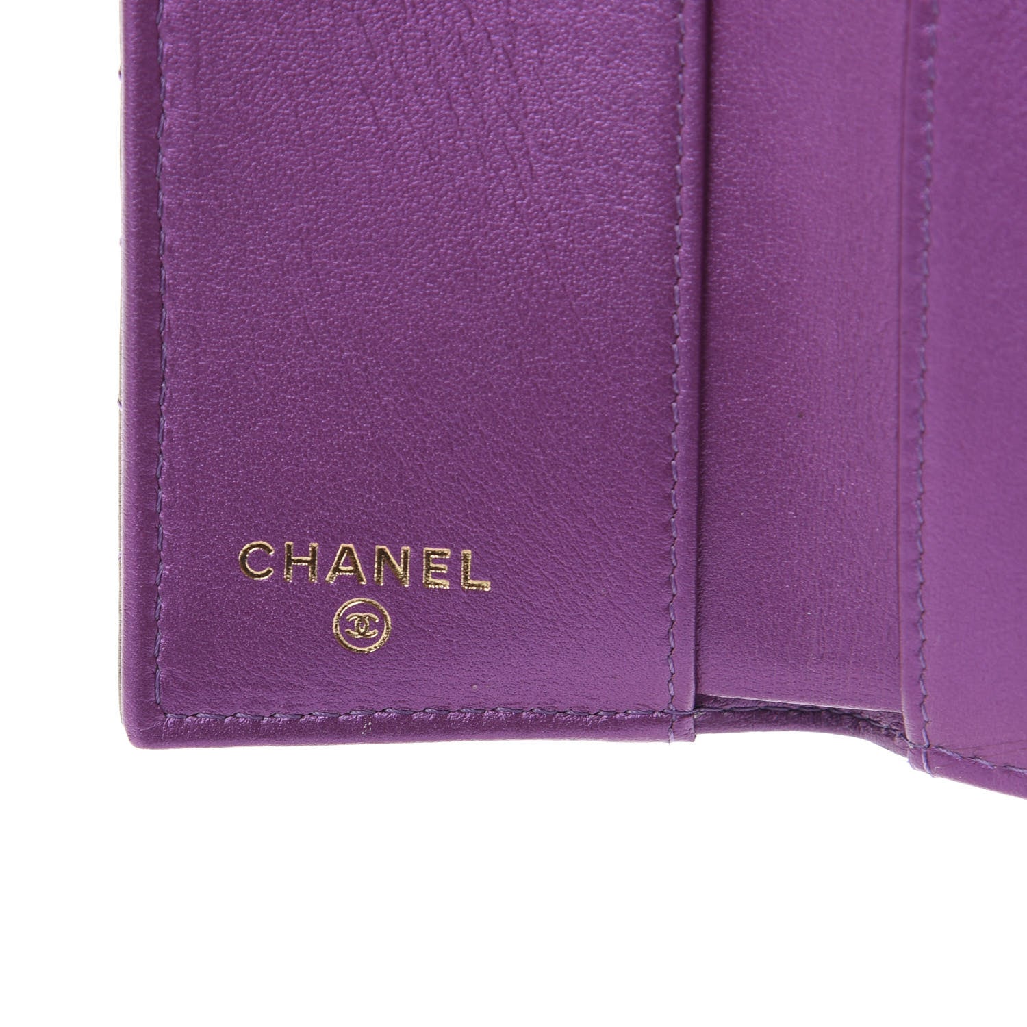 Chanel Iridescent Lambskin Small Quilted Flap Wallet Purple 6 of 9