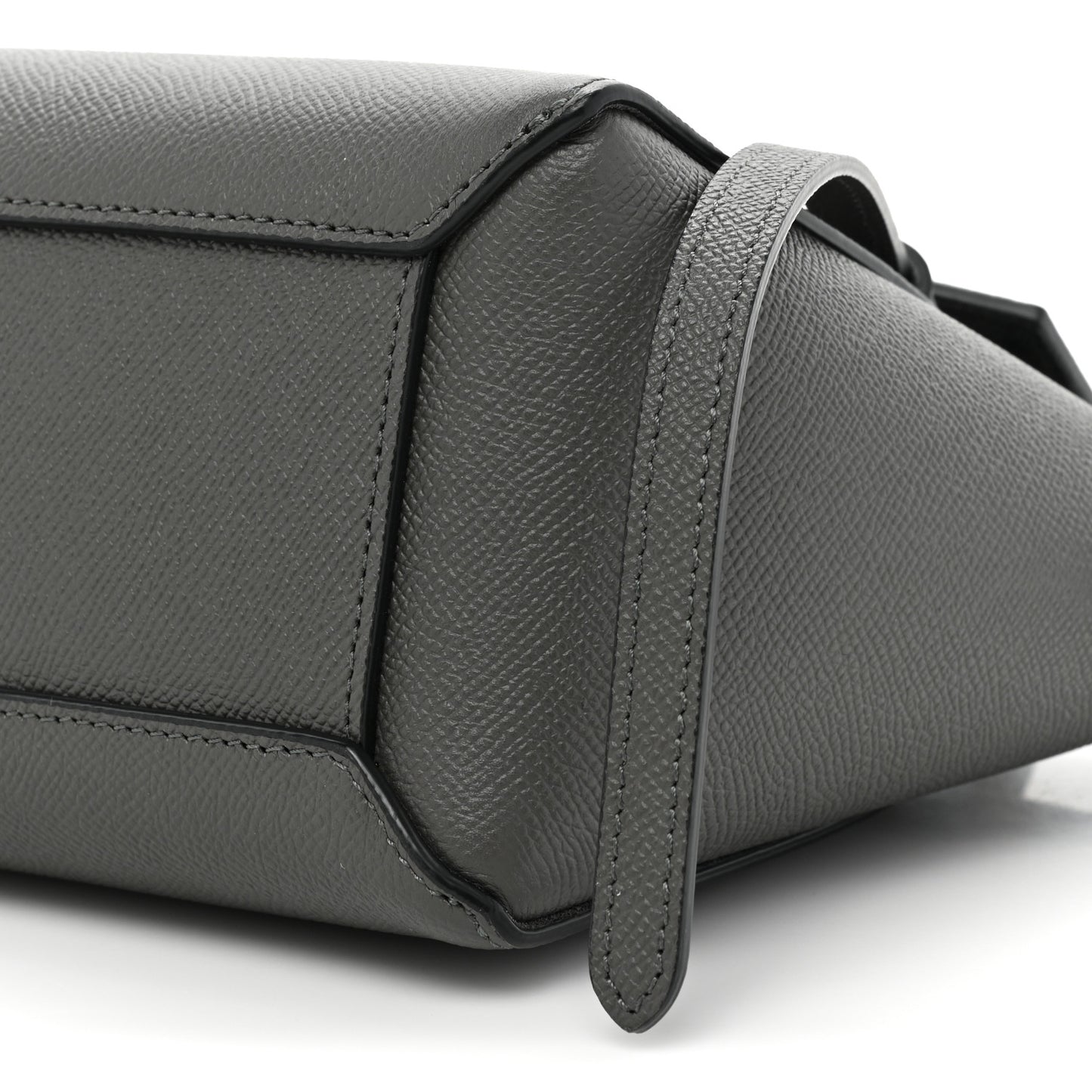 Grained Calfskin Nano Belt Bag Grey