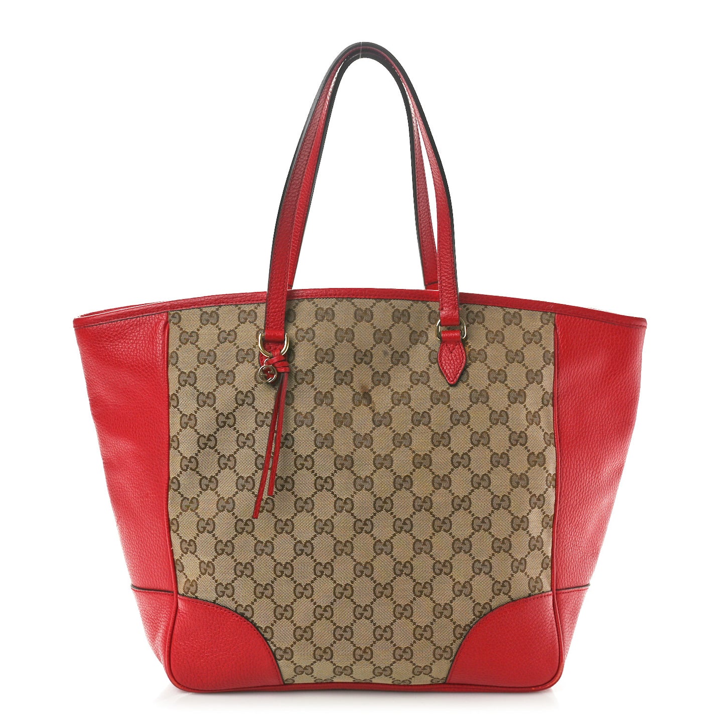 Monogram Bree Zippered Tote Beige Red